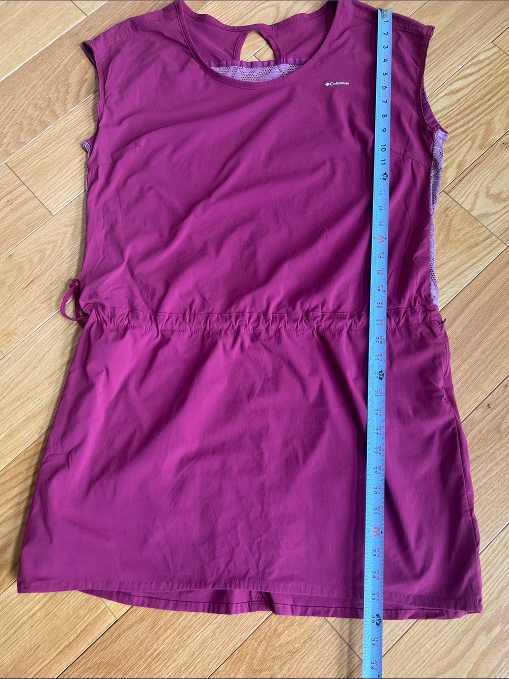 Columbia Raspberry Short-Sleeve Drawstring Waist Dress - Picture 5 of 7